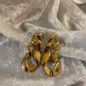Monet Gold Tone Statement Earrings